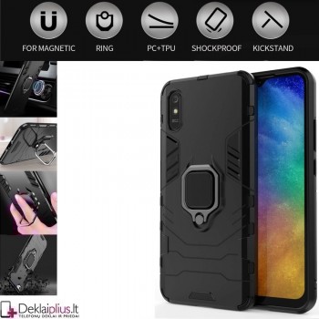 Sustiprintas dėklas 4in1 - juodas (Xiaomi Redmi 9A)   